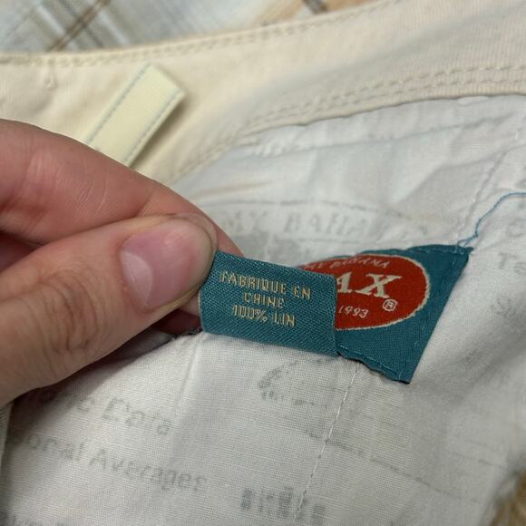 Tommy Bahama Shadow Plaid Brown Gray Men 33 Relax Linen Flat Front Casual Shorts - Picture 4 of 10